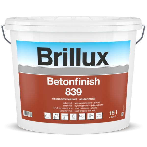 Brillux Betonfinish 839 Schutzbeschichtung weiß 15 l Eimer