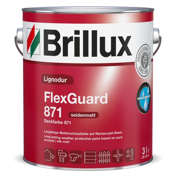 Brillux FlexGuard 871 ehem. Deckfarbe 871 seidenmatt 0095 - weiß | 3 Ltr. _L