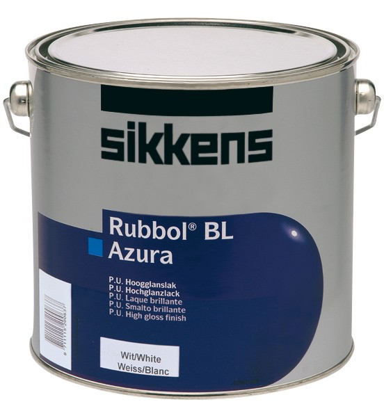 Sikkens Rubbol BL Azura wasserbasierter PU-Hochglanzlack für innen 2,5 Ltr. | weiß _L