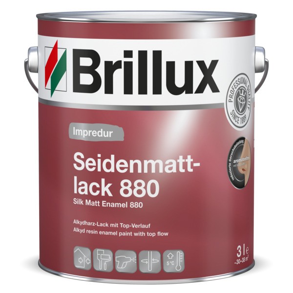 Brillux Impredur Seidenmattlack 880 seidenmatt weiß 0095 | 3 LTR _L