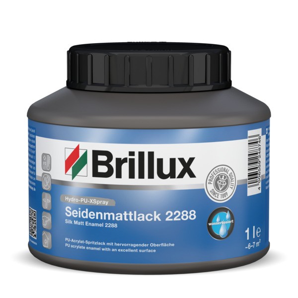 Brillux Hydro-PU-XSpray Seidenmattlack 2288 für innen 1 LTR weiß _L