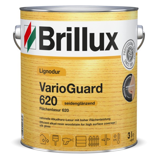 Brillux Flächenlasur 620 seidenglänzend 0100 farblos | 3 ltr. _L