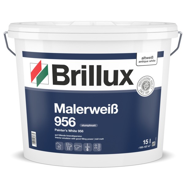 Brillux Malerweiß ELF 956 altweiß 0096 stumpfmatt 10 Ltr. _L