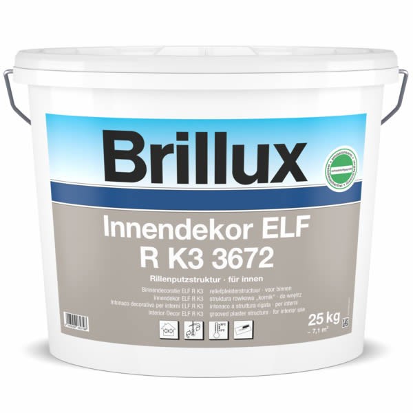 Brillux Innendekor ELF R K3 3672 Rillenputz für innen 25 KG 0095 weiß