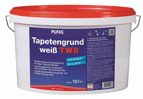 Pufas Tapetengrund weiß TW8 2,5 Liter