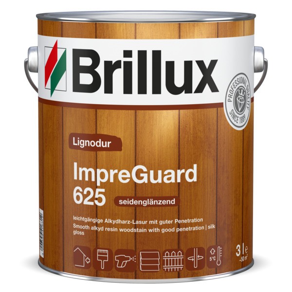 Brillux ImpreGuard 625 Alkydharzlasur farblos | 3 Ltr. Dose