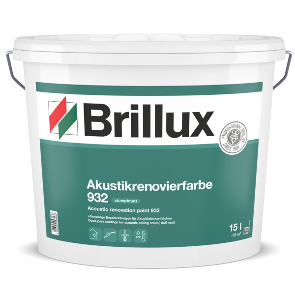 Brillux Akustikrenovierfarbe ELF 932 stumpfmatt weiß 15 Ltr.