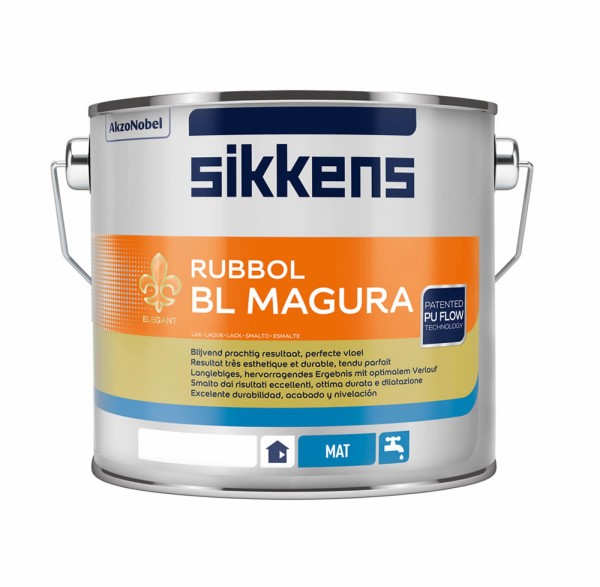 Sikkens Rubbol BL Magura wasserbasierter PU-Spezial-Mattlack 2,5 Ltr. | weiß