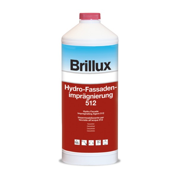 Brillux Hydro-Fassadenimpräg. 512 farblos, 1 l Flasche