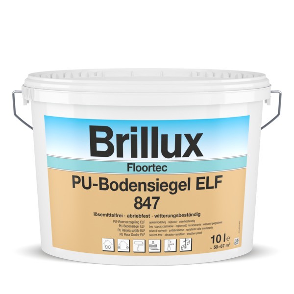 Brillux PU-Bodensiegel ELF 847 Versiegelung steingrau RAL 7030, 10 l Eimer