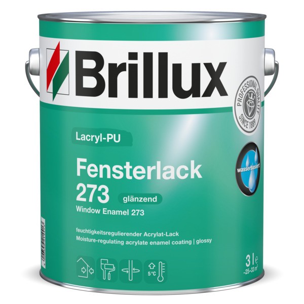 Brillux Lacryl-PU Fensterlack 273 seidenglänzend weiß 3 Ltr.