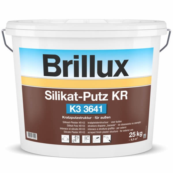 Brillux Silikat-Putz KR-K3 3641 Kratzputz 25 KG 0095 weiß