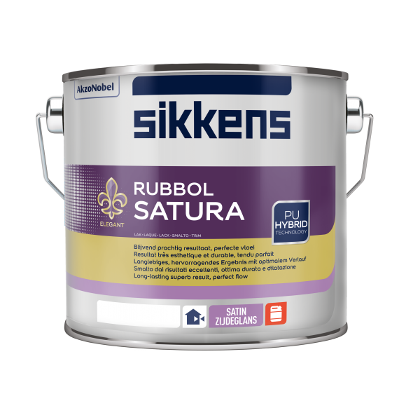 Sikkens Rubbol Satura PU Hybrid seidenglänzender Alkydharzlack für innen/außen 2,5 Ltr. | weiß _L