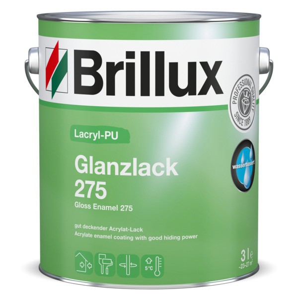 Brillux Lacryl-PU Glanzlack 275 glänzend weiß | 3 LTR _L