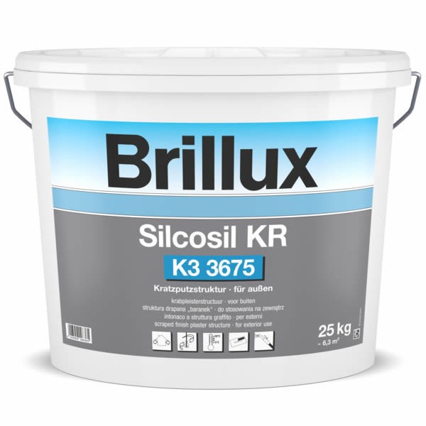 Brillux Silcosil KR K3 3675 Siliconverstärkter Kratzputz 25 KG 0095 weiß